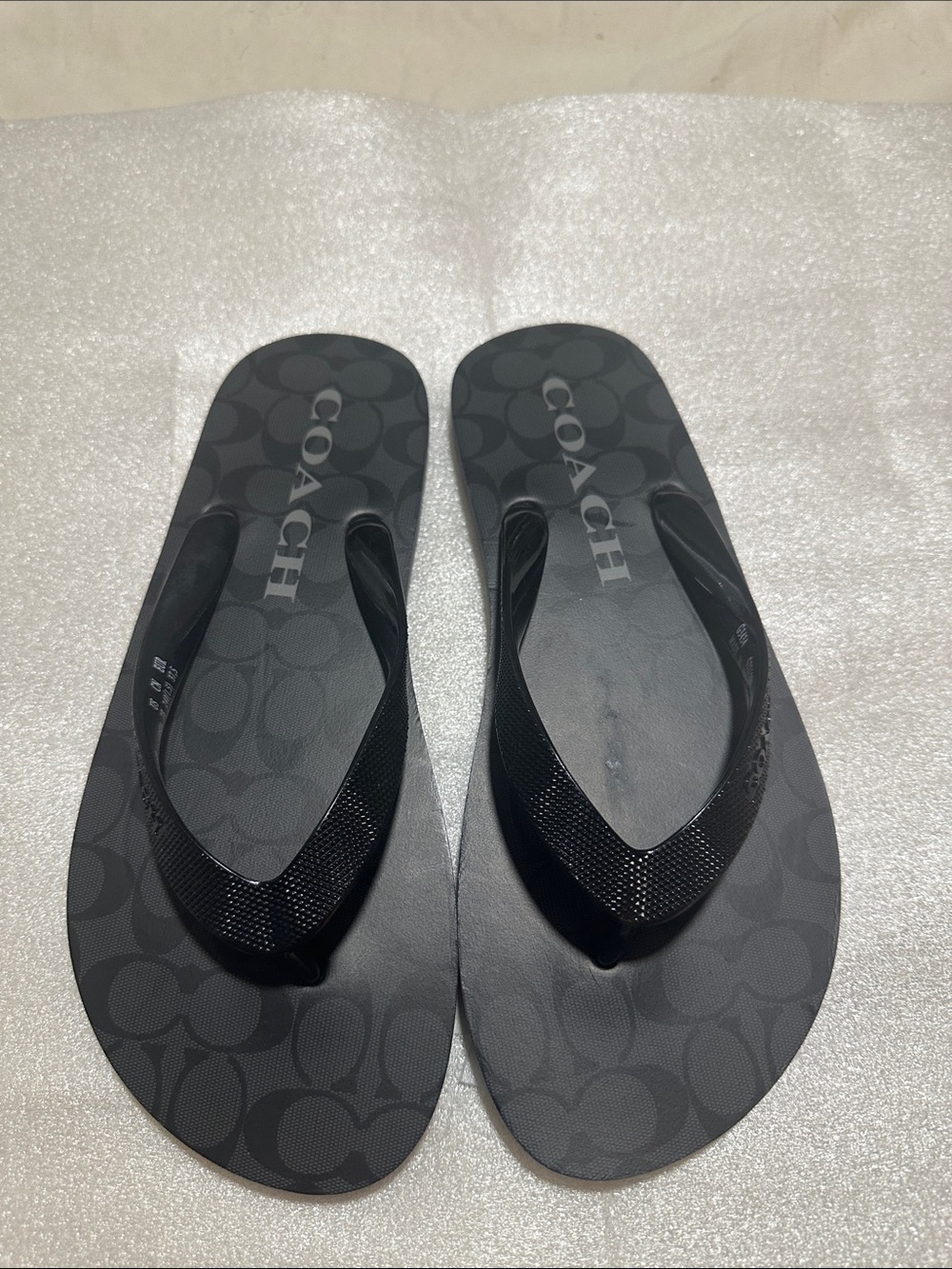 Coach Black Signature Logo Flip Flop Sandals size 7